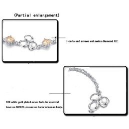 Pulseira Feminina De Titânio Com Revestimento De Platina De Qualidade Superior E Cristal Roxo