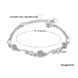 Pulseira Feminina De Titânio Com Revestimento De Platina Roxa De Alta Qualidade E Diamante