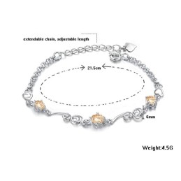 Pulseira Feminina De Titânio Com Revestimento De Platina Roxa De Alta Qualidade E Diamante