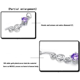 Pulseira Feminina De Titânio Com Revestimento De Platina Roxa De Alta Qualidade E Diamante