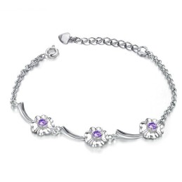 Pulseira Feminina De Titânio Com Banho De Platina E Qualidade Garantida