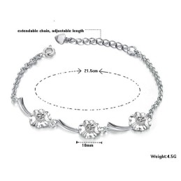 Pulseira Feminina De Titânio Com Banho De Platina E Qualidade Garantida