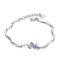 Pulseira Feminina De Titânio Com Revestimento De Platina E Strass De Qualidade Confiável