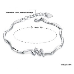 Pulseira Feminina De Titânio Com Revestimento De Platina E Strass De Qualidade Confiável