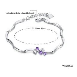 Pulseira Feminina De Titânio Com Revestimento De Platina E Strass De Qualidade Confiável