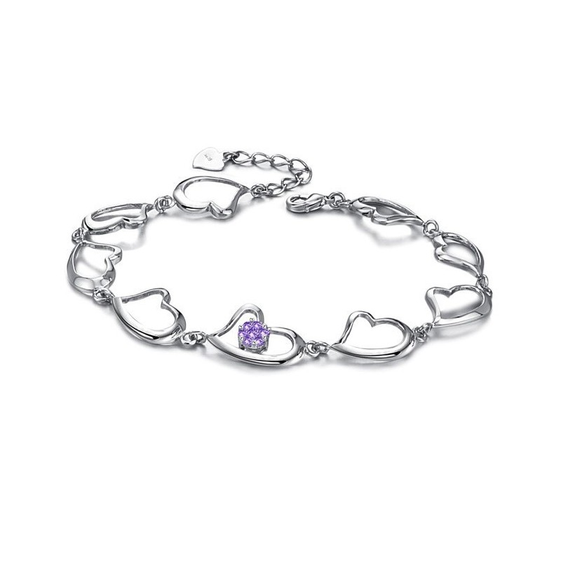 Pulseira Feminina De Alta Qualidade Em Titânio Com Revestimento Em Platina E Diamante
