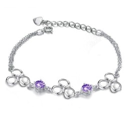 Pulseira Feminina De Titânio Com Revestimento De Platina E À Prova De Desbotamento, Grande Variedade