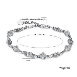 Pulseira Feminina De Titânio Com Revestimento De  Vazada De Qualidade Superior Com Strass