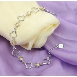 Pulseira De Titânio Com Banho De Platina E Diamantes, Rainha Da Qualidade Feminina
