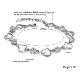 Pulseira De Titânio Com Banho De Platina E Diamantes, Rainha Da Qualidade Feminina