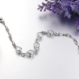 Pulseira Feminina De Titânio Com Revestimento De Platina De Alta Qualidade E Diamante
