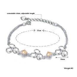 Pulseira Feminina De Titânio Com Banho De  E Diamante Com Qualidade E Quantidade Garantidas