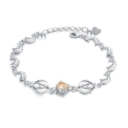 Pulseira De Titânio Com Revestimento De Platina E Diamante, Formato De Golfinho, Durável Em Uso