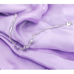 Pulseira De Titânio Com Revestimento De  Roxa Feminina De Qualidade Estável Com Diamante