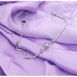 Pulseira De Titânio Com Revestimento De  Roxa Feminina De Qualidade Estável Com Diamante