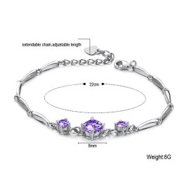 Pulseira De Titânio Com Revestimento De  Roxa Feminina De Qualidade Estável Com Diamante