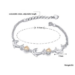 Pulseira De Titânio Banhada A Platina Em Formato De Golfinho Feminino De Alta Qualidade Com Diamante