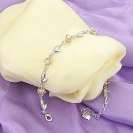 Pulseira Feminina De Titânio Com Banho De Platina E Diamantes Completa Em Especificações