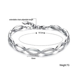 Pulseira Feminina De Titânio Com Banho De Platina E Diamantes, A Rainha Da Qualidade