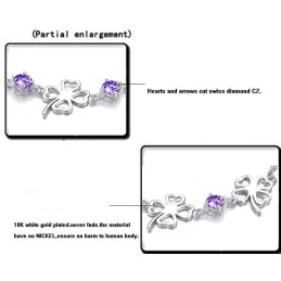 Pulseira De Titânio Com Revestimento De Platina E Formato De Trevo Feminino De Alta Qualidade Com Diamante