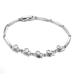 Pulseira Feminina De Titânio Banhada A Platina, Vendendo Bem Em Todo O Mundo