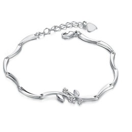 Pulseira Feminina De Titânio Com Banho De Platina E Diamante Com Qualidade E Quantidade Garantidas
