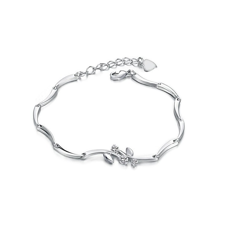 Pulseira Feminina De Titânio Com Banho De  E Diamante Com Qualidade E Quantidade Garantidas