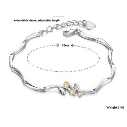 Pulseira Feminina De Titânio Com Banho De  E Diamante Com Qualidade E Quantidade Garantidas
