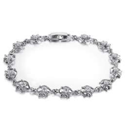 Pulseira Feminina De Titânio Com Revestimento De Platina De Renome Mundial
