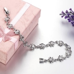 Pulseira Feminina De Titânio Com Revestimento De Platina De Renome Mundial