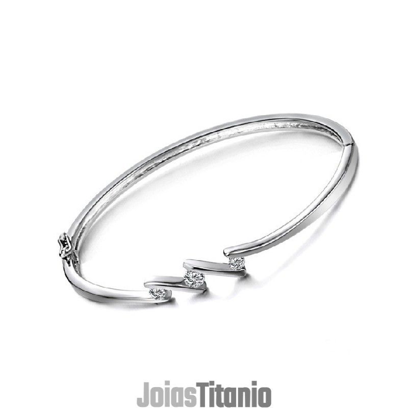 Pulseira Feminina De Titânio Com Banho De Platina E Strass, Qualidade E Quantidade Garantidas, Antialérgica Pulseira Feminina De Titânio Com Banho De Platina E Strass, Qualidade E Quantidade Garantidas, Antialérgica