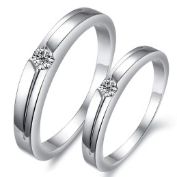 Anel De Titânio Com Revestimento De Platina De Qualidade Estável Para Amantes Com Strass