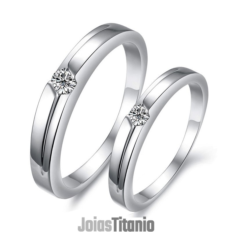 Anel De Titânio Com Revestimento De Platina De Qualidade Estável Para Amantes Com Strass Anel De Titânio Com Revestimento De Platina De Qualidade Estável Para Amantes Com Strass