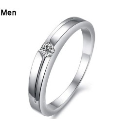 Anel De Titânio Com Revestimento De Platina De Qualidade Estável Para Amantes Com Strass