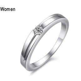 Anel De Titânio Com Revestimento De Platina De Qualidade Estável Para Amantes Com Strass