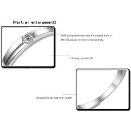 Anel De Titânio Com Revestimento De Platina De Qualidade Estável Para Amantes Com Strass