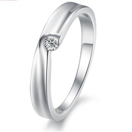 Anel De Titânio Com Revestimento De Platina De Qualidade Estável Para Amantes Com Strass