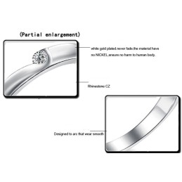 Anel De Titânio Com Revestimento De Platina De Qualidade Estável Para Amantes Com Strass