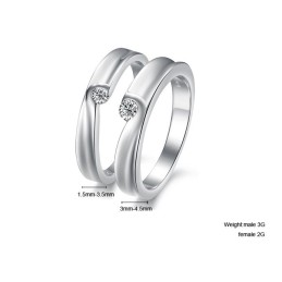 Anel De Titânio Com Revestimento De Platina De Qualidade Estável Para Amantes Com Strass