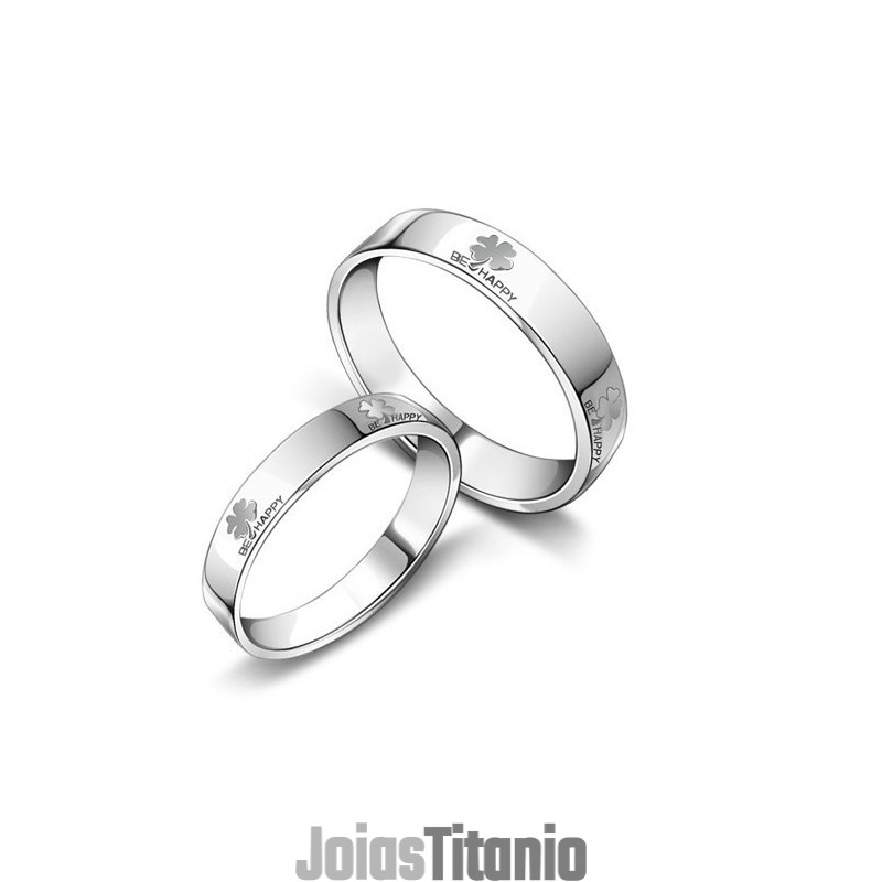 Anel De Titânio Com Revestimento De Platina Em Formato De Trevo, Famoso Por Sua Alta Qualidade, Para Amantes