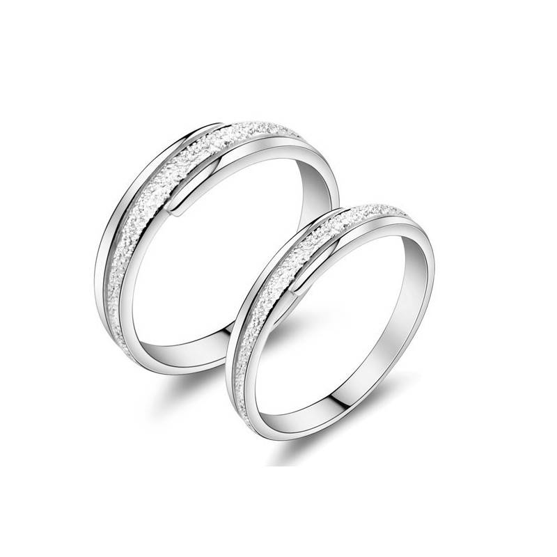 Anel De Titânio Com Revestimento De Platina E Fio De Pérola Para Amantes Anel De Titânio Com Revestimento De Platina E Fio De Pérola Para Amantes