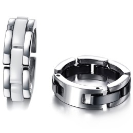 Anel De Cerâmica De Tungstênio Preto E Branco Com Grande Variedade