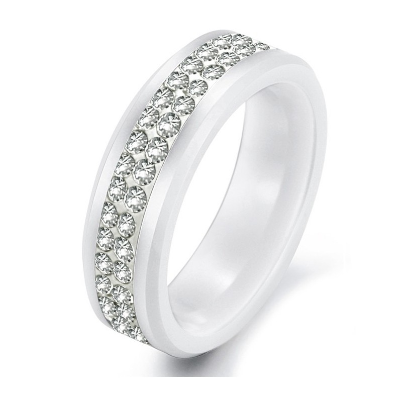 A Rainha Do Anel De Cerâmica De Tungstênio De Qualidade Com Strass A Rainha Do Anel De Cerâmica De Tungstênio De Qualidade Com Strass
