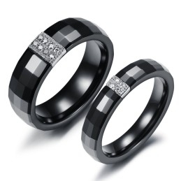 Anel De Cerâmica De Tungstênio Com Losango Fácil De Usar Para Amantes