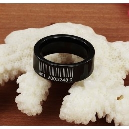 Anel De Cerâmica De Tungstênio Com Código De Barras Preto De Renome Mundial
