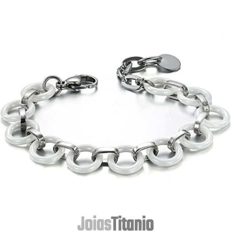 Pulseira Feminina De Cerâmica De Tungstênio Branco, A Rainha Da Qualidade Pulseira Feminina De Cerâmica De Tungstênio Branco, A Rainha Da Qualidade