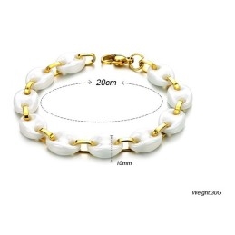 Pulseira De Cerâmica De Tungstênio Branca Feminina De Qualidade Estável