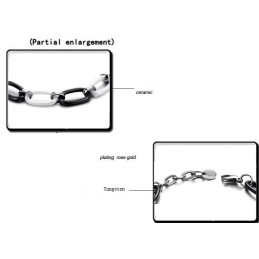 Pulseira Feminina De Cerâmica De Tungstênio Preta E Branca De Alta Qualidade