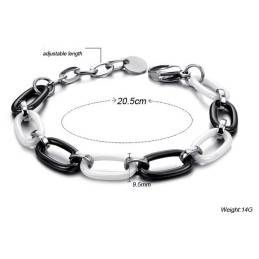 Pulseira Feminina De Cerâmica De Tungstênio Preta E Branca De Alta Qualidade