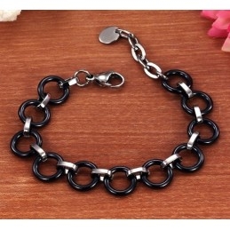 Pulseira Feminina De Cerâmica De Tungstênio Preto De Renome Mundial
